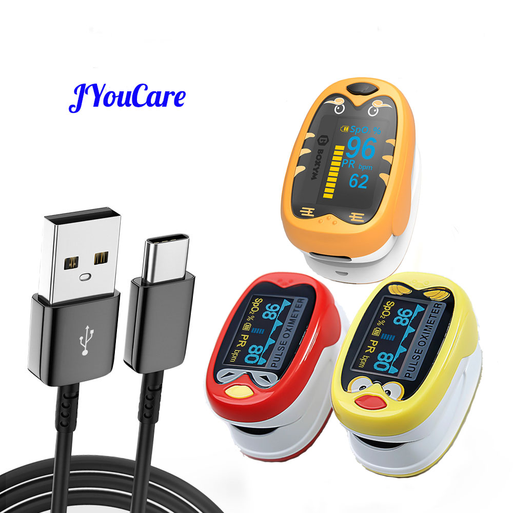 Pulse Oximeter Fingertip Rechargeable - JYouCare Wiederaufladbares Fingerpulsoximeter für Kinder, OLED-Display,