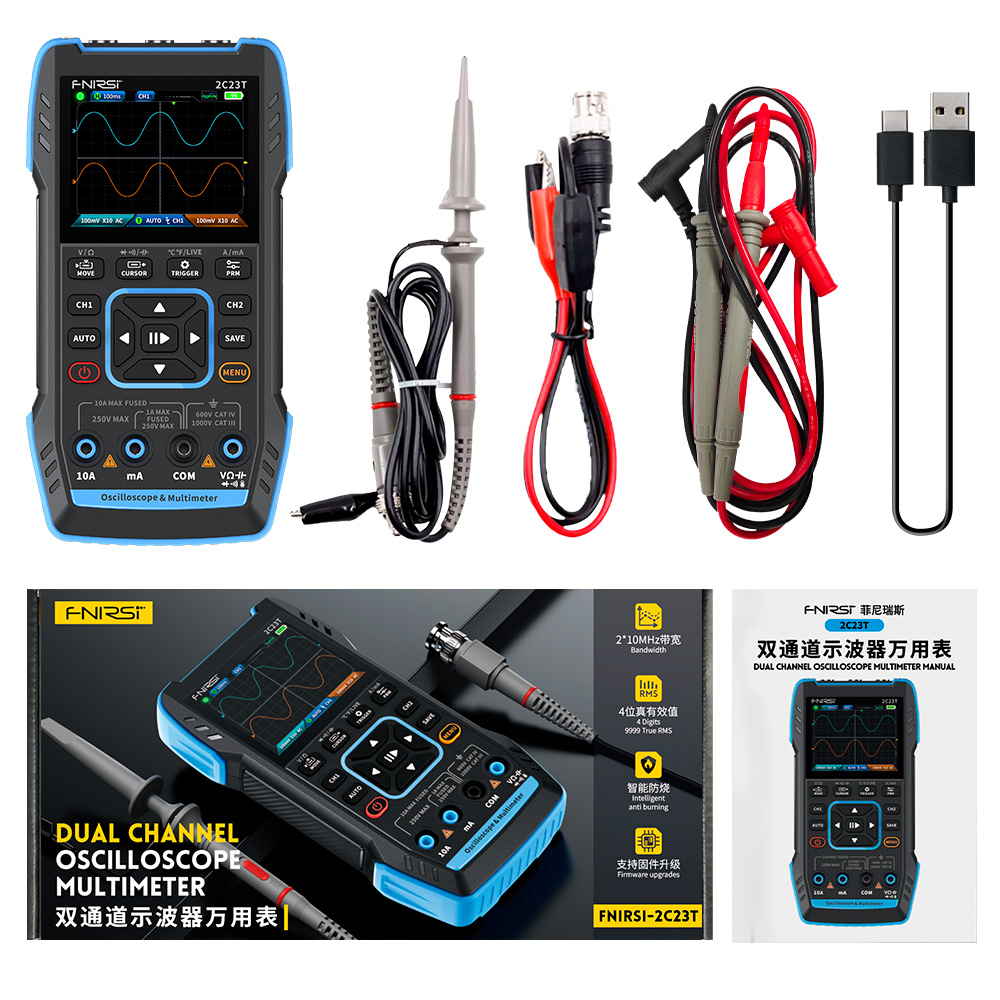 2C23T 3-in-1 Digitales Oszillo – Fnirsi Digital Oscilloscope Handheld Bewertung und Preis